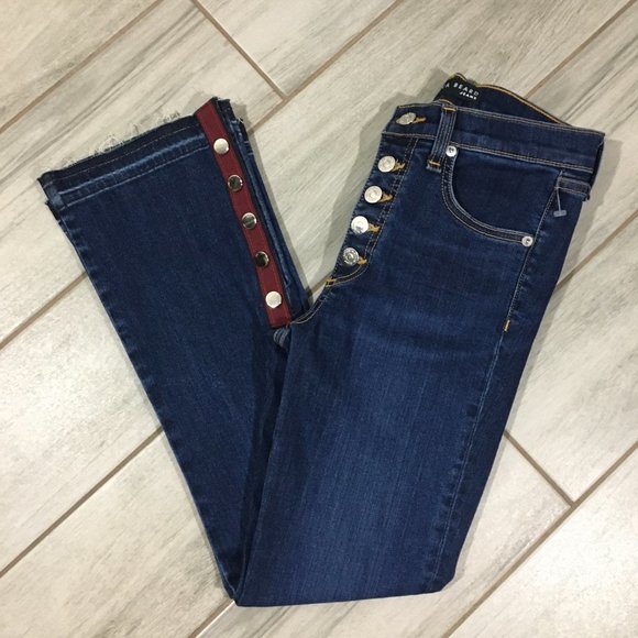 Veronica Beard Carolyn Cropped Boot-cut Jeans Dark Vintage Wash - Picture 6 of 12
